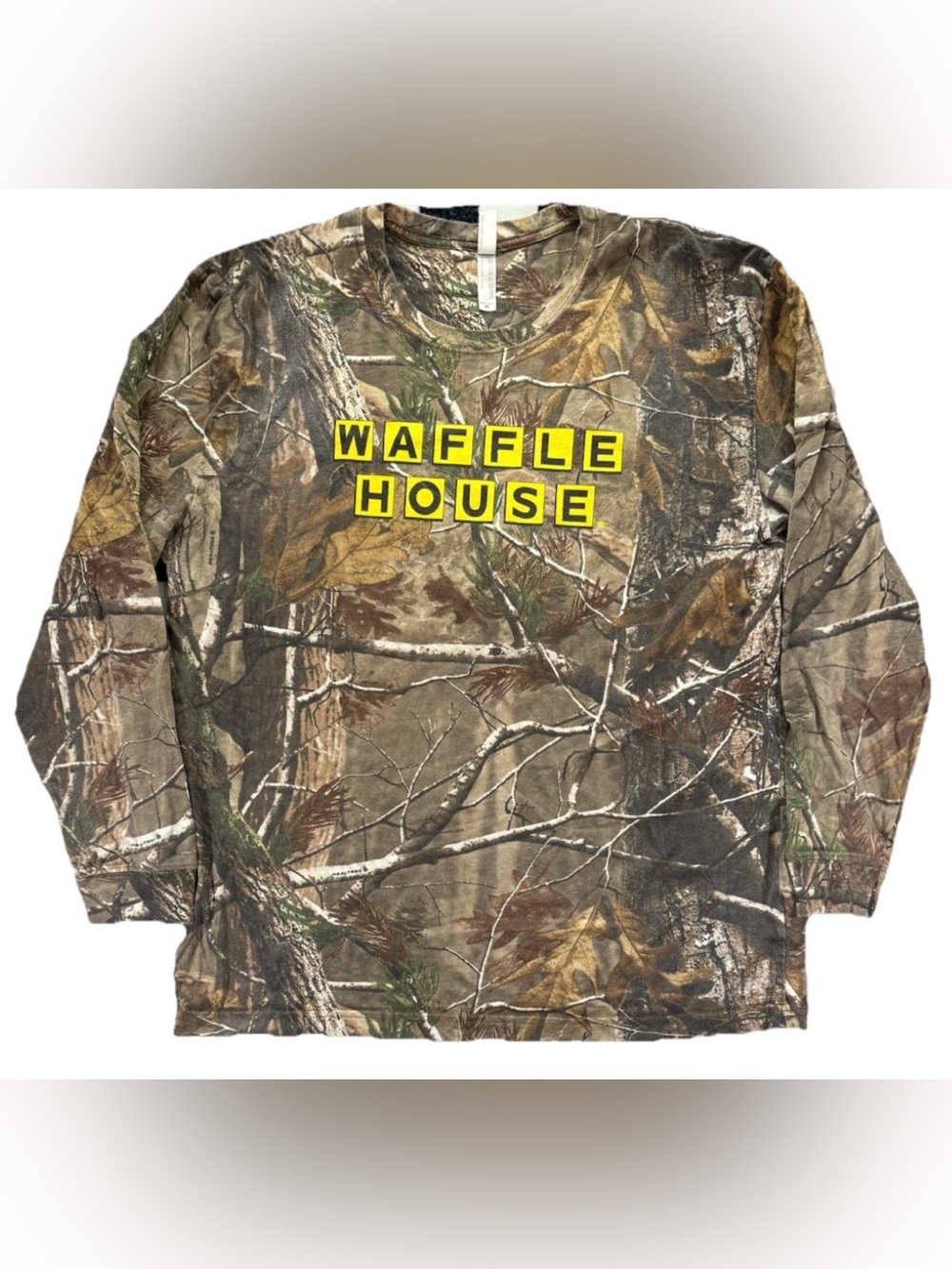 Waffle House Real Tree Camouflage Long Sleeve T Shirt Men's XL Green Ethel Cain